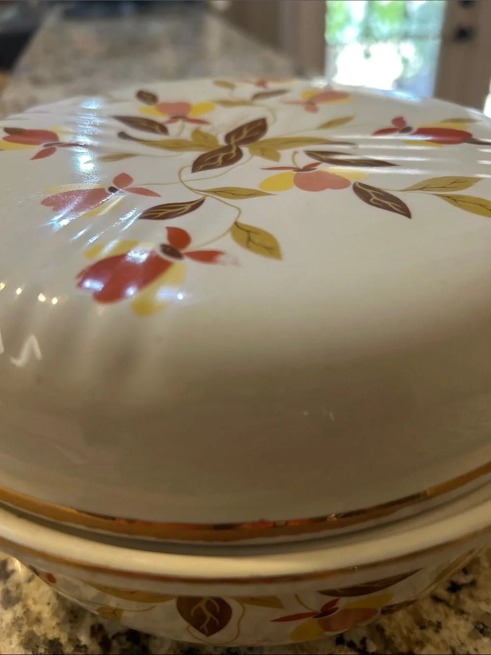 Vintage Hall’s Jewel Tea Autumn Leaf Collection-Covered Casserole Dish